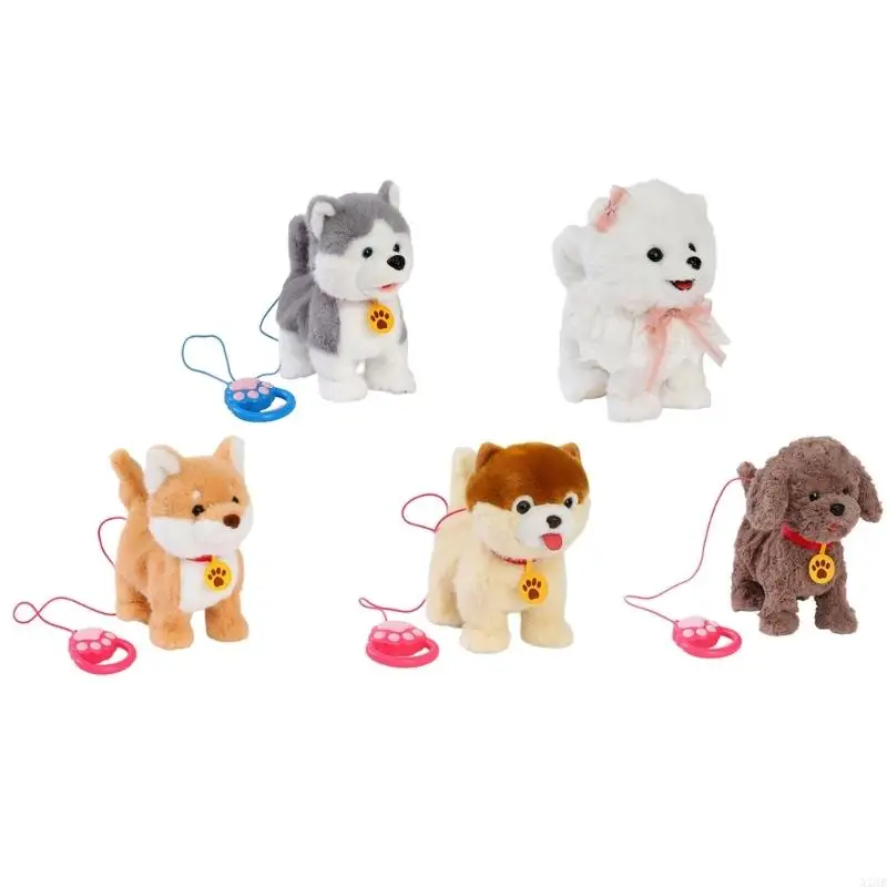 Dog del peluche giocattolo elettrico morbido con simulazione reali azioni per animali domestici per bambini