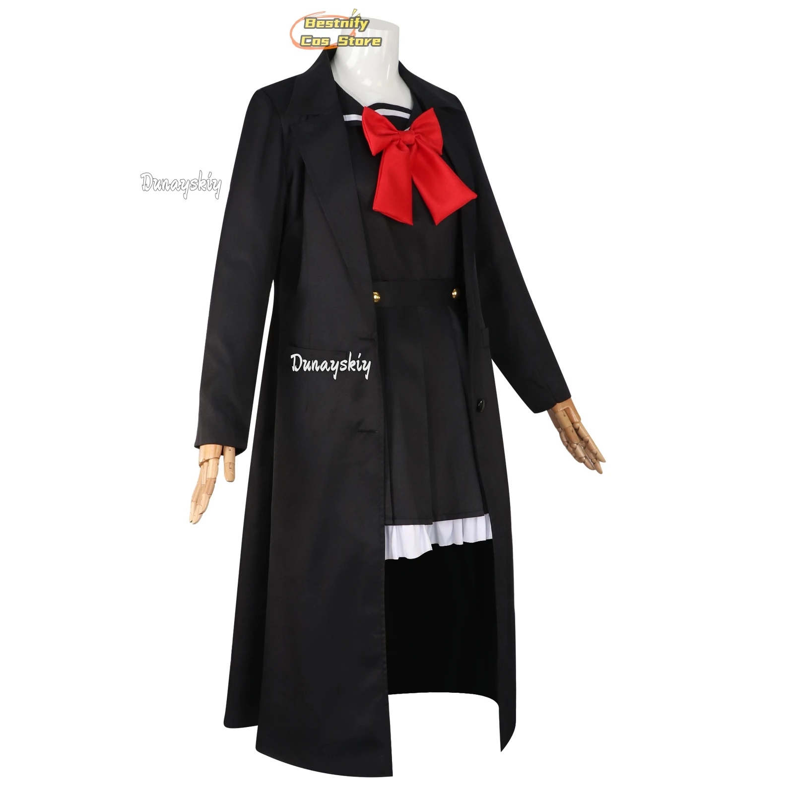 Anime Spiel Blau Archiv Lächelndes Professor Cosplay Kostüm Perücke Schwarz JK Uniform Mantel Rock Schuhe Frau Schöne Kawaii Party Anzug