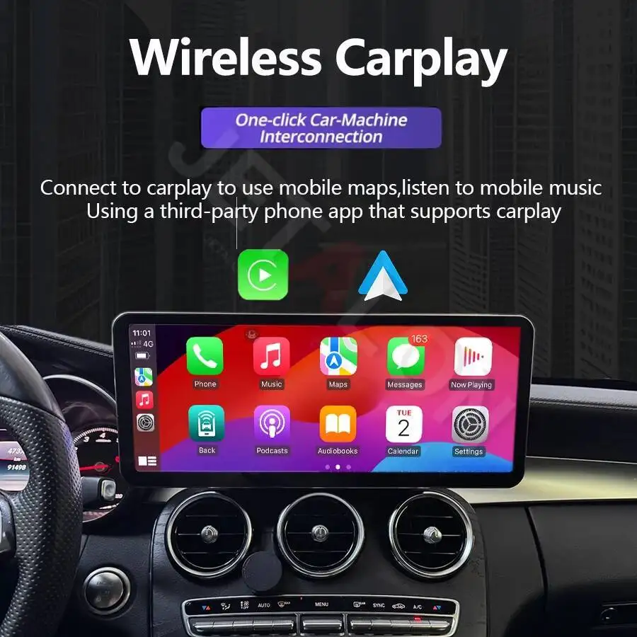 شاشة الوسائط المتعددة اللاسلكية CarPlay Android مقاس 14.6 بوصة لسيارة Mercedes-Benz C Class W205 GLC V Class W447 A W176 CLA GLA 2015-2022
