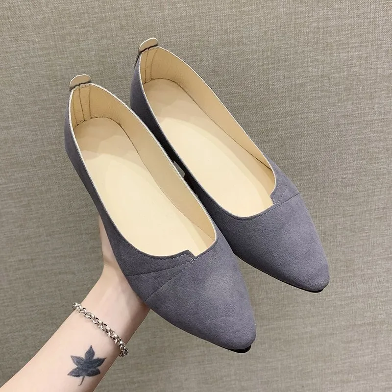 

Fashion slip-on loafers breathable elastic ballet shallow flat shoes for women soft sole pointed toe wear-resistant single shoes