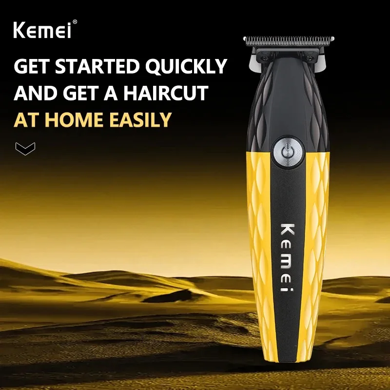 Kemei 1690A Zero Gapped Hair Trimmer Electric Men Hair Clippers Professional Rechargeable Cordless Finish Hair Cutting Machine