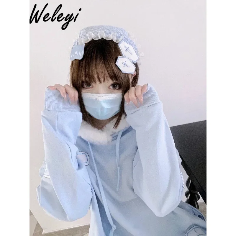 Japanese Girl Y2K Mine Water Blue Color Hair Clip 2024 New Girl's Accessories Original Harajuku Style Cute Headwear for Women