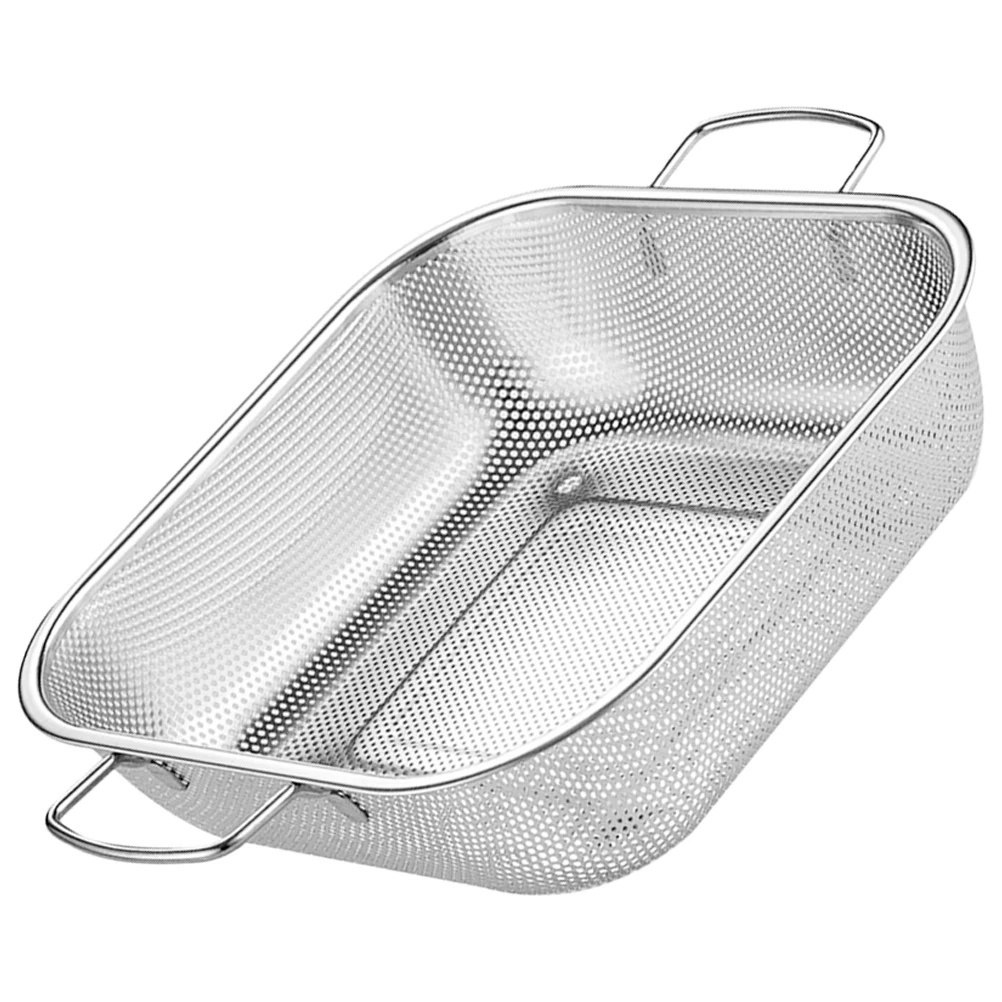 

1pc Stainless Steel Colander Double Handle Strainer Basket for Fruits Vegetables Rice Pasta Drain Mesh Kitchen Vegetable Washing