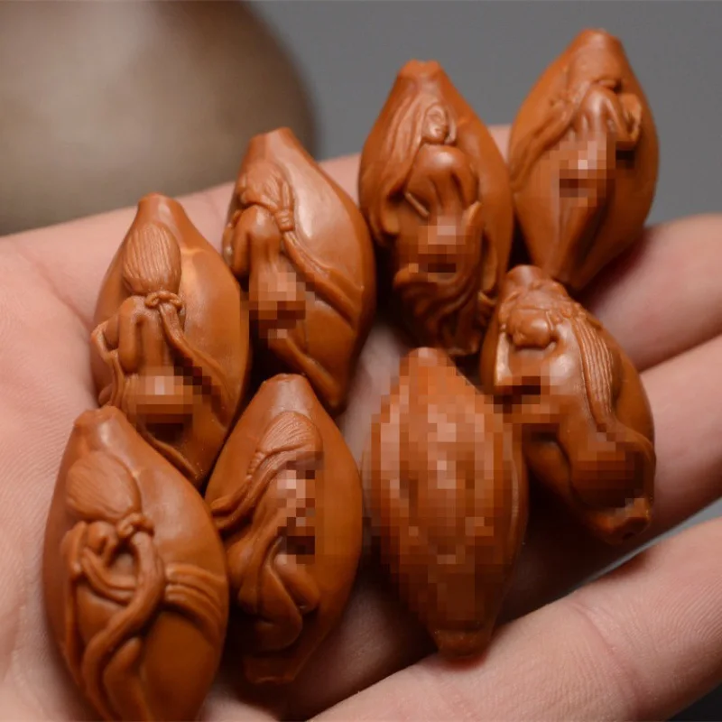 Factory Direct Supply Olive Nut Hand Carved Double-Sided Source of Life Bracelet Stone Carving Beauty Plaything Crafts