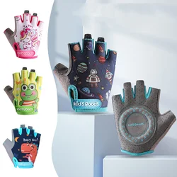 Children's Cycling Half-finger Gloves Cute Cartoon Design Boy Girl Half Finger Breathable Protective for Balance Kids Gloves