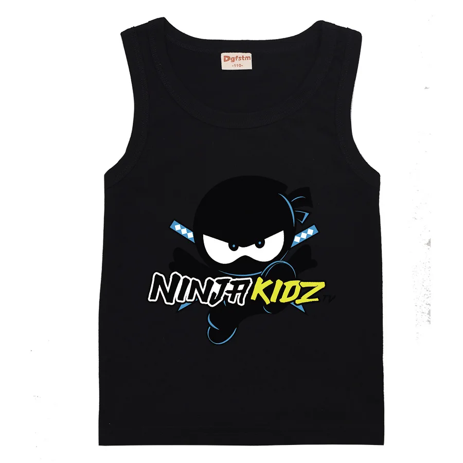 Hot Sold NINJA KIDZ Toddler Summer T-shirt Vest Teenage Girls Clothing Cotton Boys Boutique Kids Tees O-Neck Children Tops