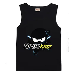 Ninja kidz-子供用コットンOネックTシャツ、サマーベスト、10代の女の子の衣類、ブティックキッズTシャツ、子供用トップス、人気販売