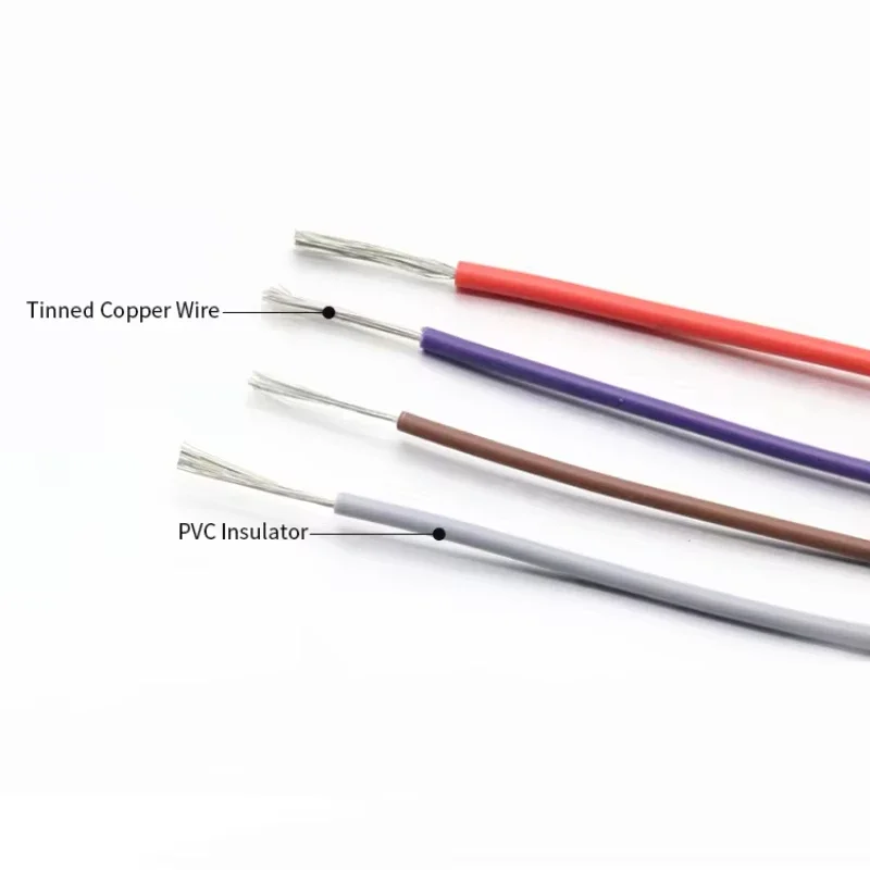 2/5 متر UL1007 الأسلاك النحاسية المعلبة 30 28 26 24 22 20 18 16AWG PVC العزل مرنة كابل إلكتروني لتقوم بها بنفسك LED مصباح سلك الإضاءة