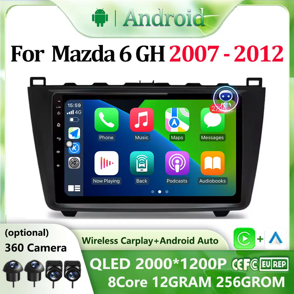 

F6NAVI DSP Stereo for Mazda 6 GH 2007 - 2012 Car Radio Multimedia Video Player GPS Navigation Wireless Carplay WIFI BT Head Unit
