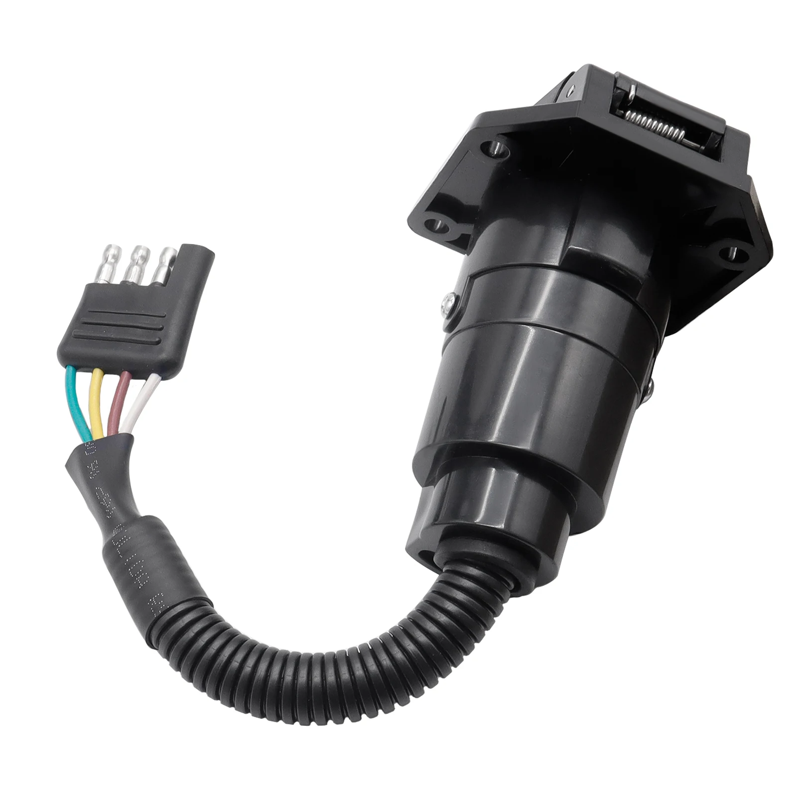Adattatore per spina per rimorchio a lama tonda piatta a 7 vie a 4 Pin RV Tow Truck Light Wire connettore staffa copertura impermeabile 6 - 24V