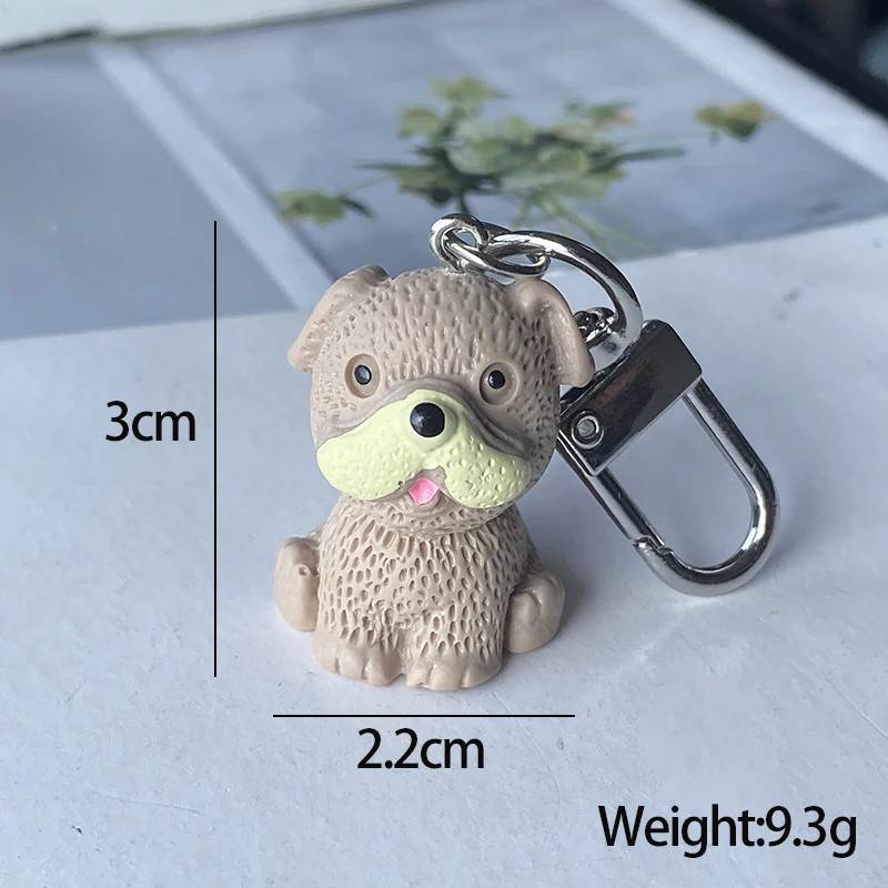 1Pcs/3Pcs 3D Dog Puppy Animal Keychains For Women Men Gift Cartoon Kawaii Bear Pet Pendant Bag Airpods Box Car Key Ring Jewelry image 6