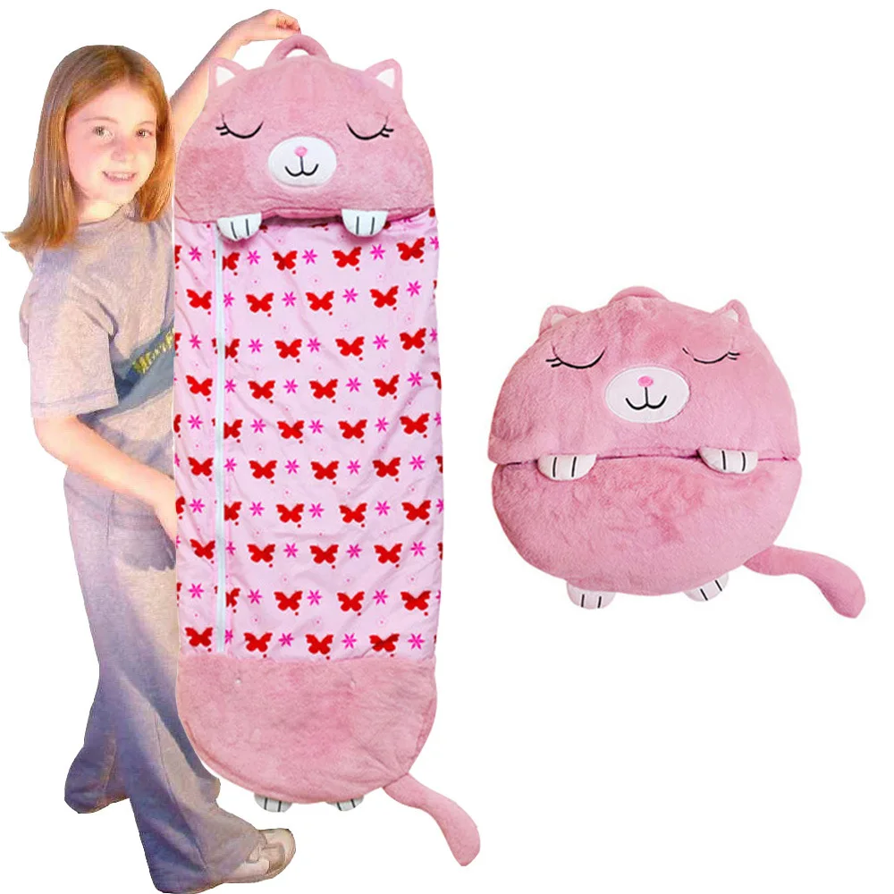 Sacco a pelo per bambini in cartone animato con cuscino per regalo di compleanno Sacco a pelo caldo e confortevole per bambini Sacco a pelo morbido per ragazzi e ragazze