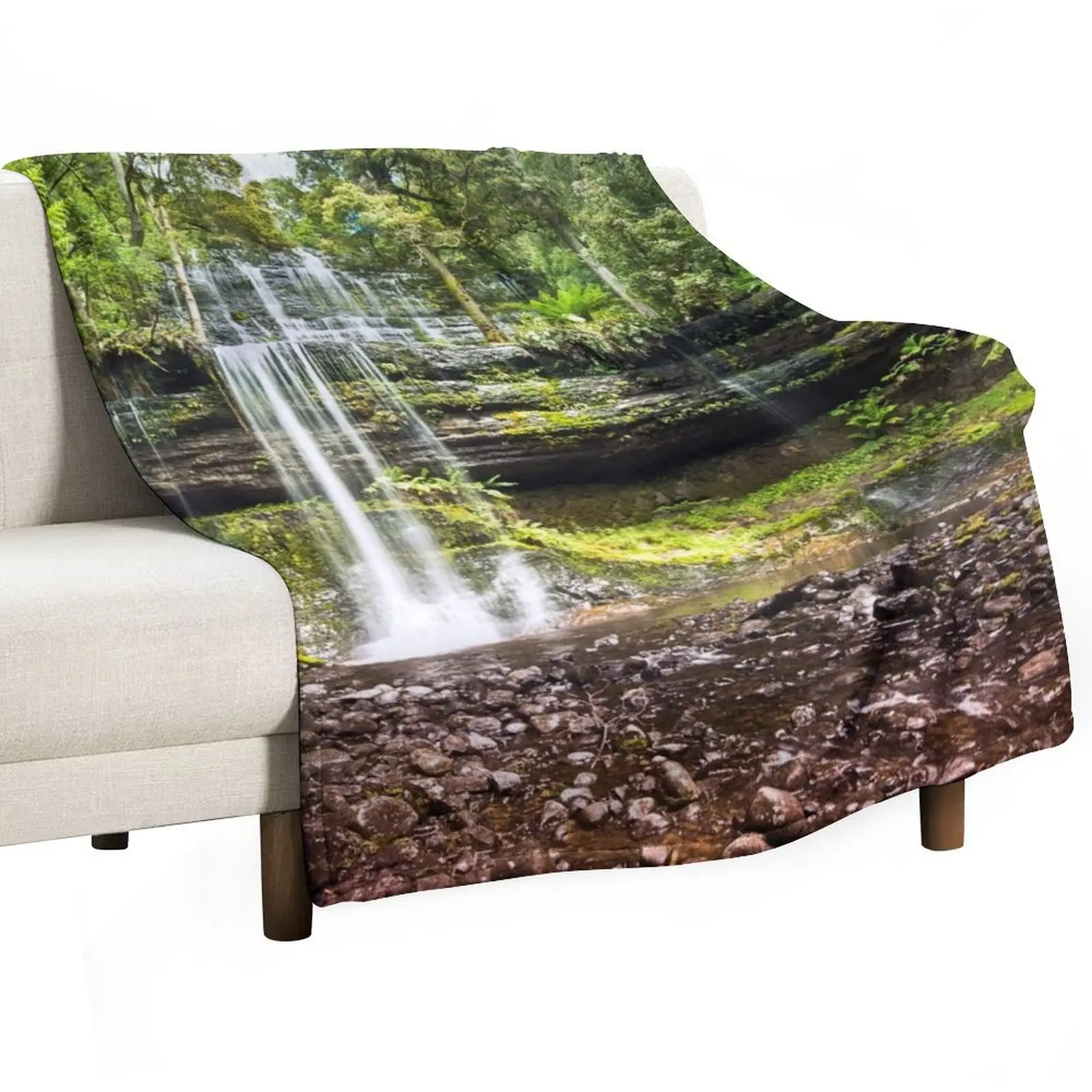 

Russell Falls, Tasmania Throw Blanket wednesday Blankets For Bed Luxury Designer Vintage Blankets