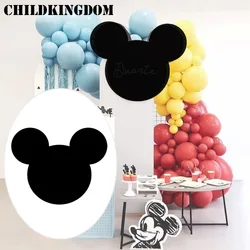 Black Mouse Head Backdrop Cutouts KT Board for Baby shower Girls 1st Birthday Party Backdrops Background Photo Props Decorations