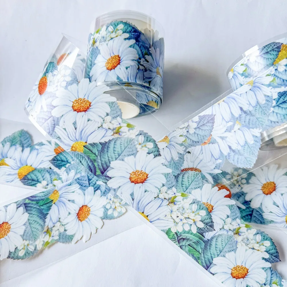Bud Rhyme Time Theme Daisy Flower PET Tape Cultural Creative DIY Artistic Scrapbook Material Notebook Decoration Supply Set