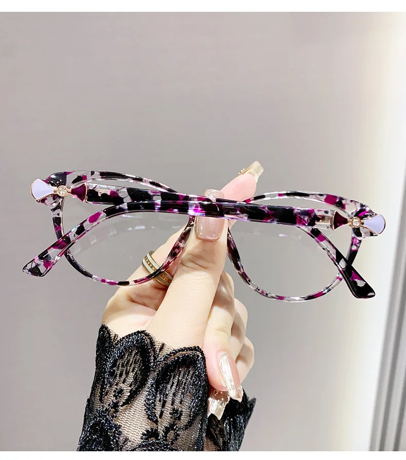 Damen Cat Eye Anti Blaues Licht Presbyopie Brille Neue Mode Ultra Licht Lesebrille Dioptrien 0 + 1,0 + 1,5 + 2,0 + 2,5 + 3,0 + 3,5 + 4,0 – Detail 12