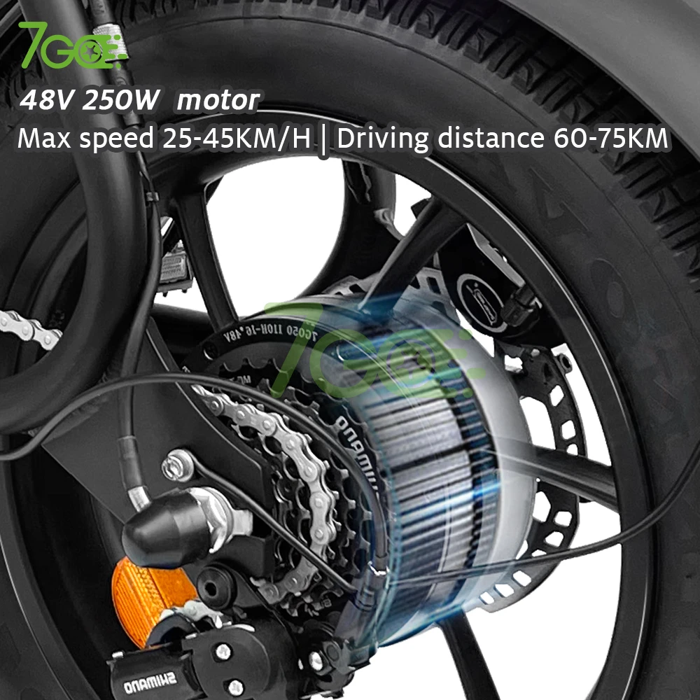 

7GO EU/USA Warehouse Wholesale Electric Bike 16'' Fat Tire Rear Motor Ebike