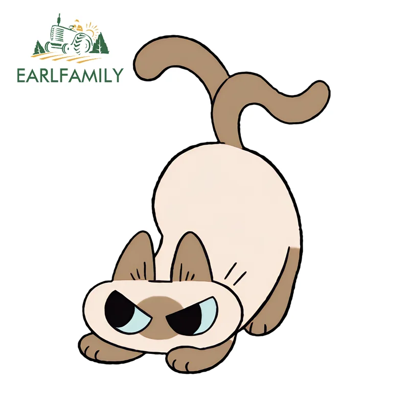 

EARLFAMILY Cat Slap Funny Car Stickers Super Kawaii Decoration Occlusion Scratch Practical Scratch Proof PVC Racing Drifting