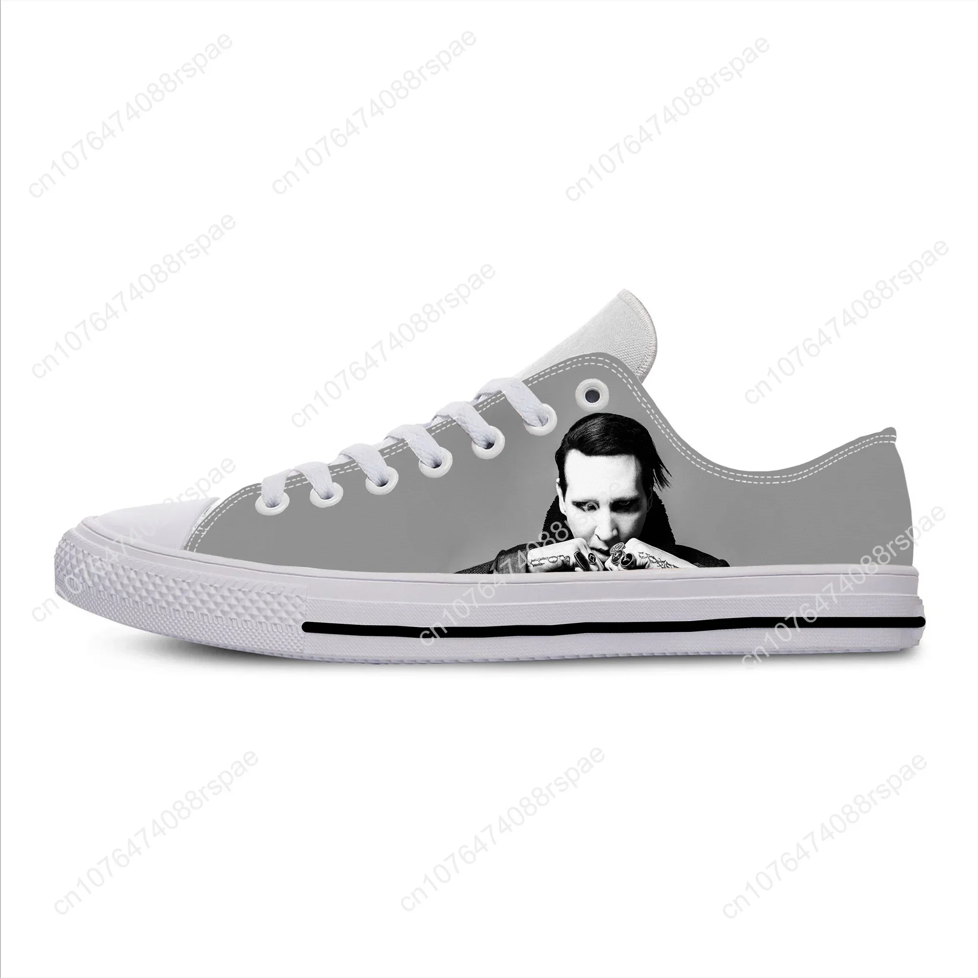 Hot Rock Band Muziek Zangeres Marilyn Manson Cool Casual Schoenen Lage Top Lichtgewicht Ademende Heren Dames Sneakers Nieuwste Boardschoenen