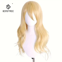 Sassy Wavy Long Curled 24-inch Wig with Side Bangs, Elastic Net Cap, Heat Resistant for Daily Wear and Costume Parties  J48801S