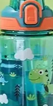 600ml Cartoon Children's Plastic Straw Cup Summer Student Straw Cup Outdoor Portable Straw Kettle Cartoon Flask Water Bottle