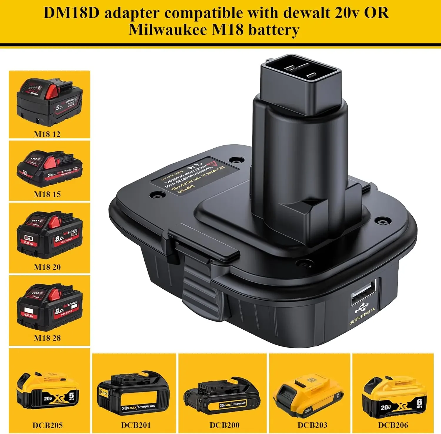 Imagem -03 - Adaptador de Bateria Conversor Dm18d para Dewalt 20v para Milwaukee 18v Bateria Li-ion Converter para Ferramentas de Bateria Ni-cd Dewalt 18v