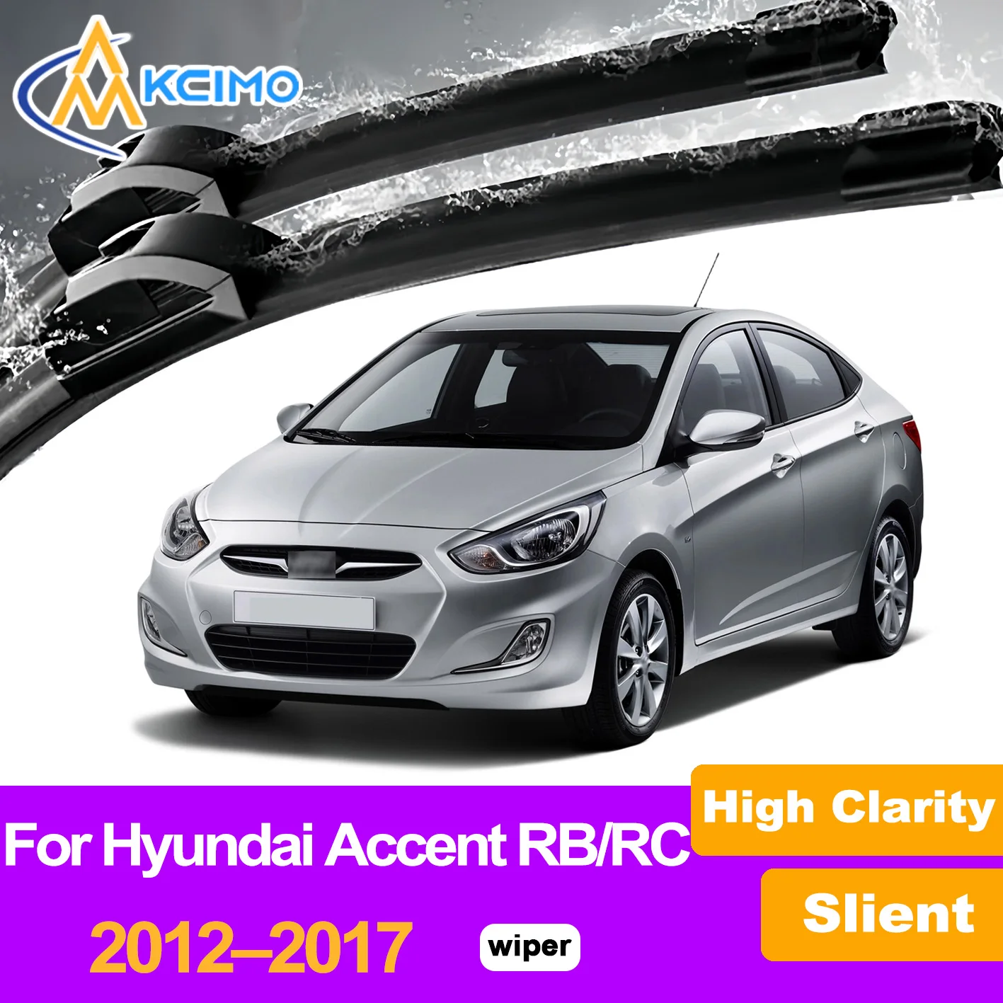 

2Pcs Front Windshield Wiper Blades For Hyundai Accent RB/RC 2012–2017 Hyundai Solaris Windscreen Window Car Accessories