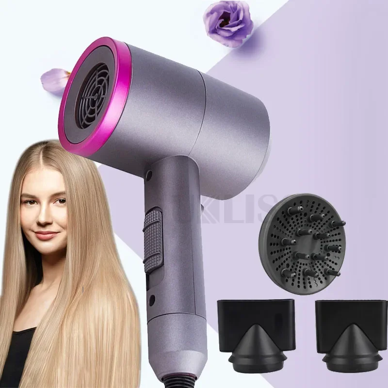 Professional Salon Ionic Hair Dryer with Diffuser & Concentrator - Powerful Fast Drying