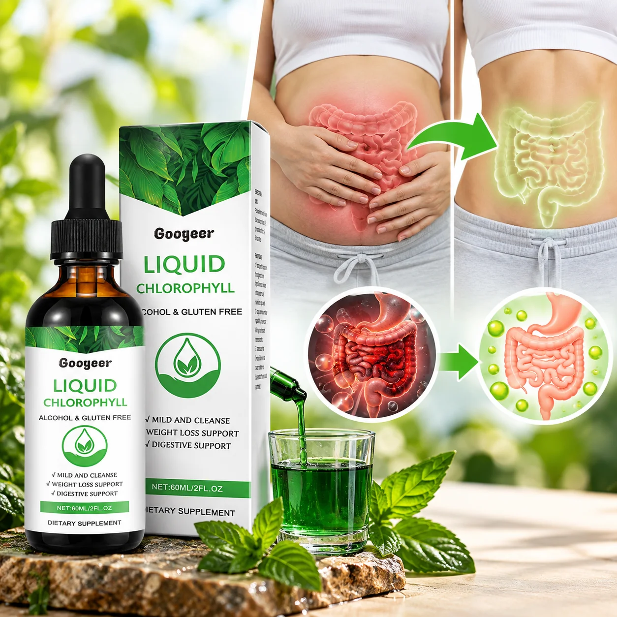 Chlorophyll Chlorophyll Drops,Supports Digestive Health,Nutrient Absorption & Metabolism,Promotes Immune Function,Alcohol & Gluten Free,60ml - Aliexpress Deal