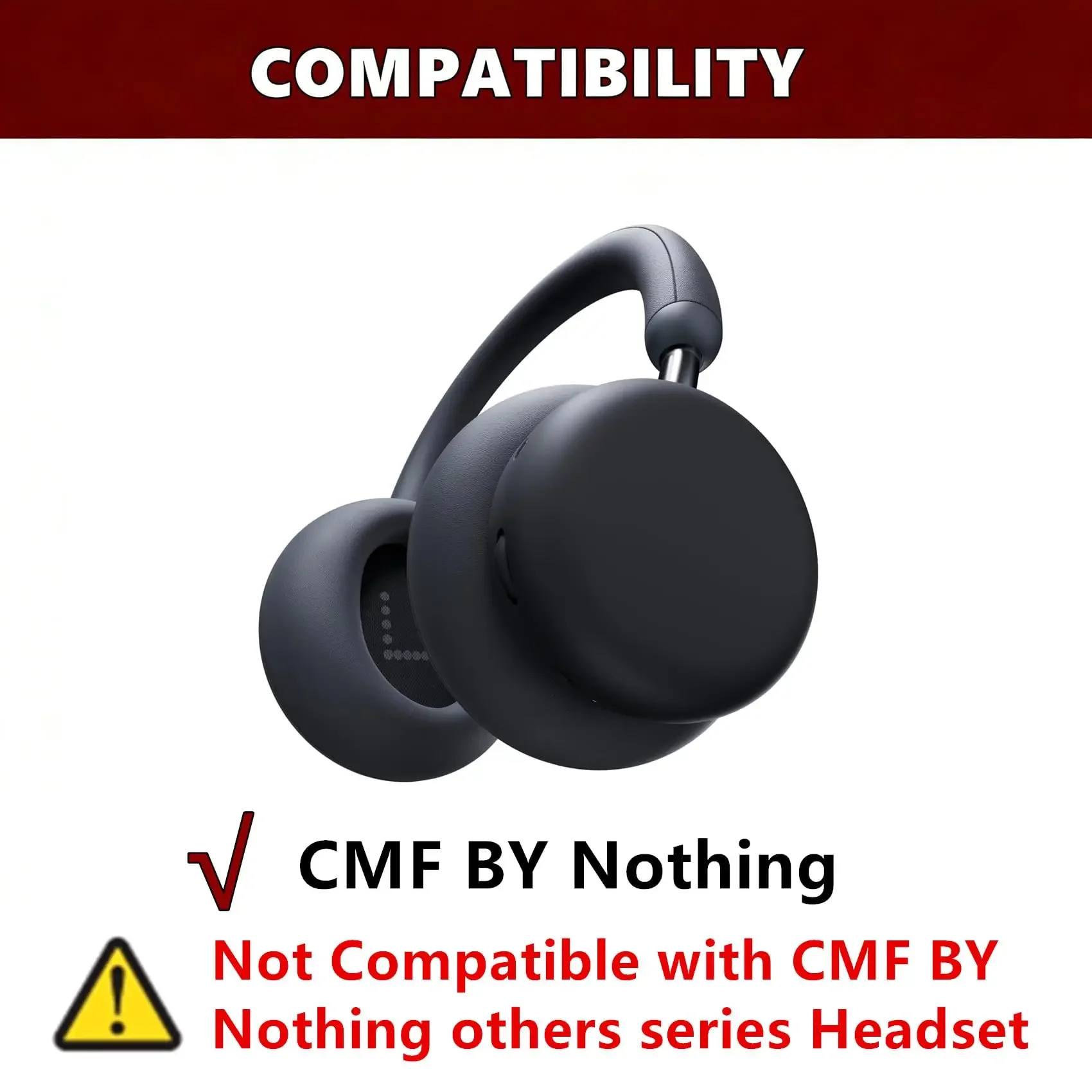 Ear Pads Replacement Cushions for CMF by Nothing Headphone Pro Headphones Earpads Protein Leather & Memory Foam