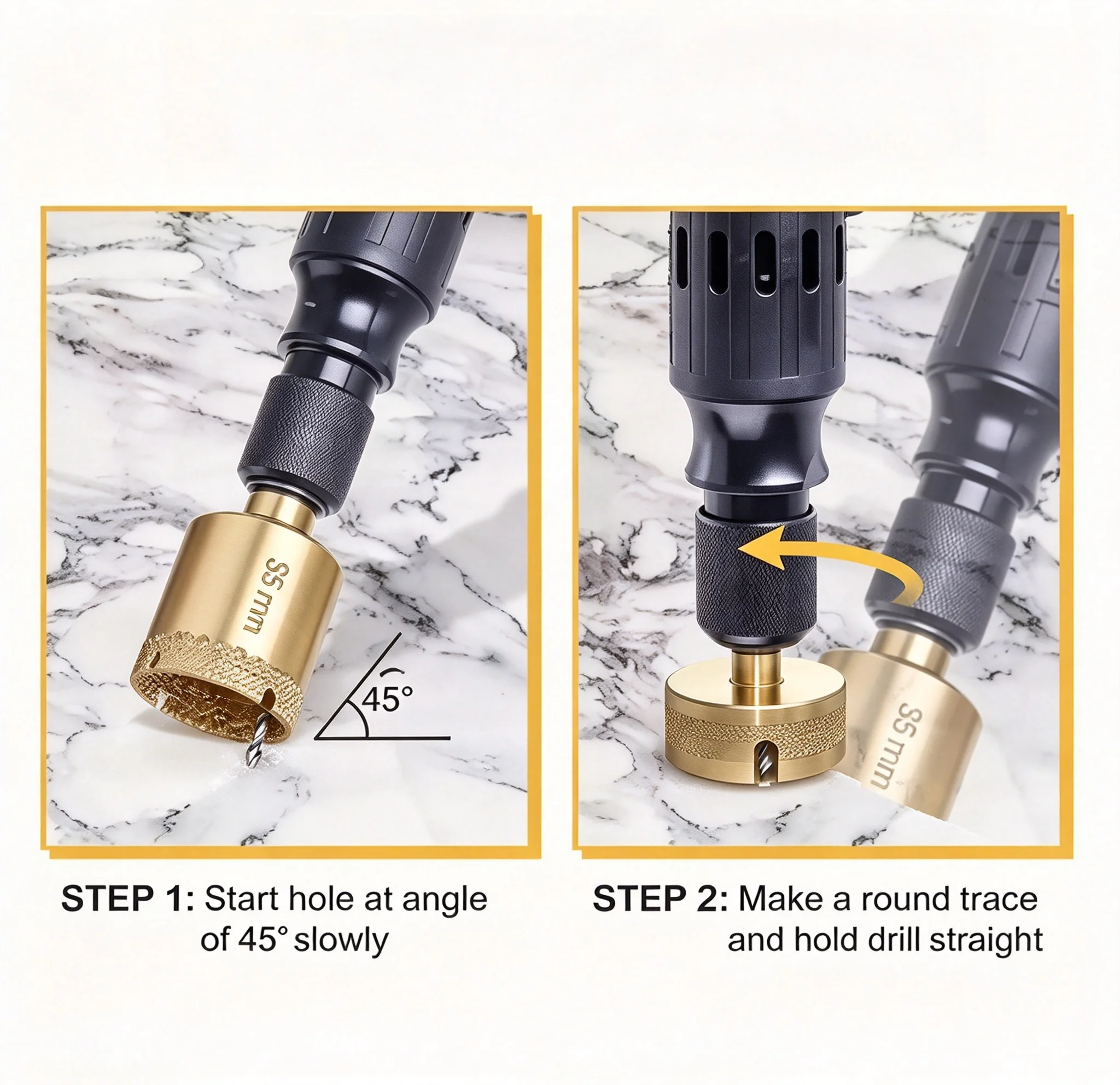 12Pcs Diamond Drill Bit Set 6-35mm Hole Saw Kit for Glass Marble Granite Ceramic Tile Wet Drilling Faucet Installation gallery 5
