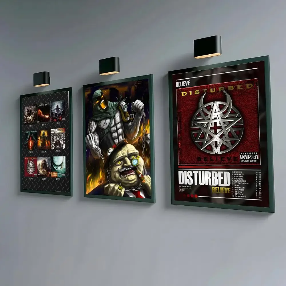 Metal D-DisturBedS Band Poster Waterproof Peel & Stick Wall Sticker Self Adhesive Art Decor For Living Room Bedroom