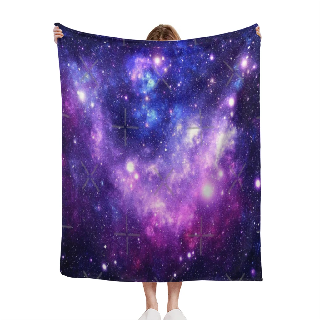 

Purple Blue Galaxy Nebula Summer Blanket Thin Blanket Comforter Flannel Soft throw Blankets Warm Home and decoration