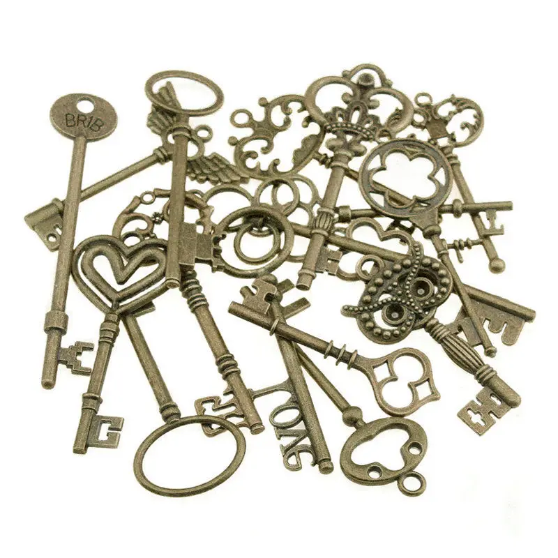 1Pcs Multiple Styles Optional Metal Keys Charms Key Pendants Necklace DIY Decoration Retro Handmade Crafts Jewelry Accessories