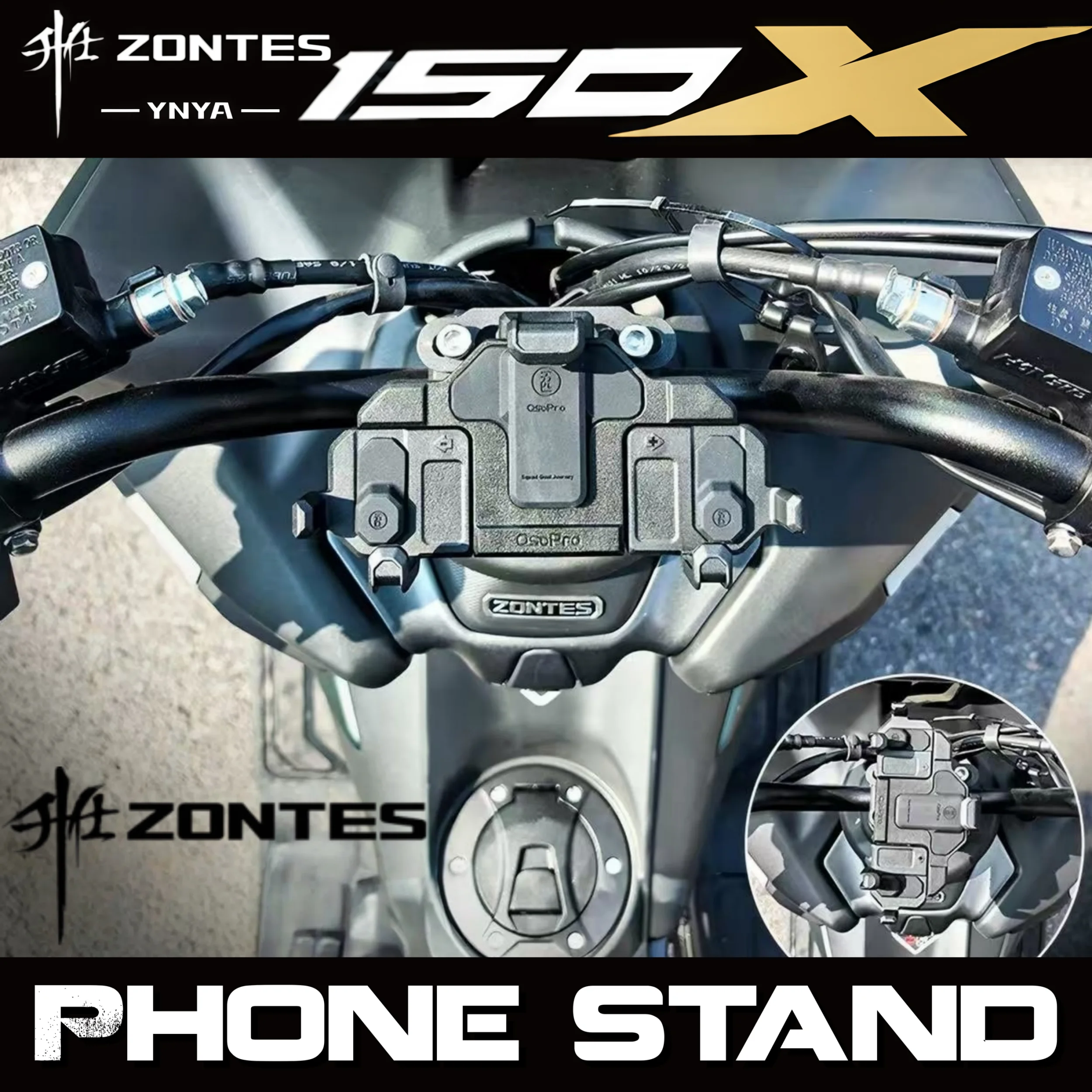 for-zontes-150x-motorcycle-shock-absorbing-phone-mount-—-central-crab-style-anti-vibration-navigation-holder
