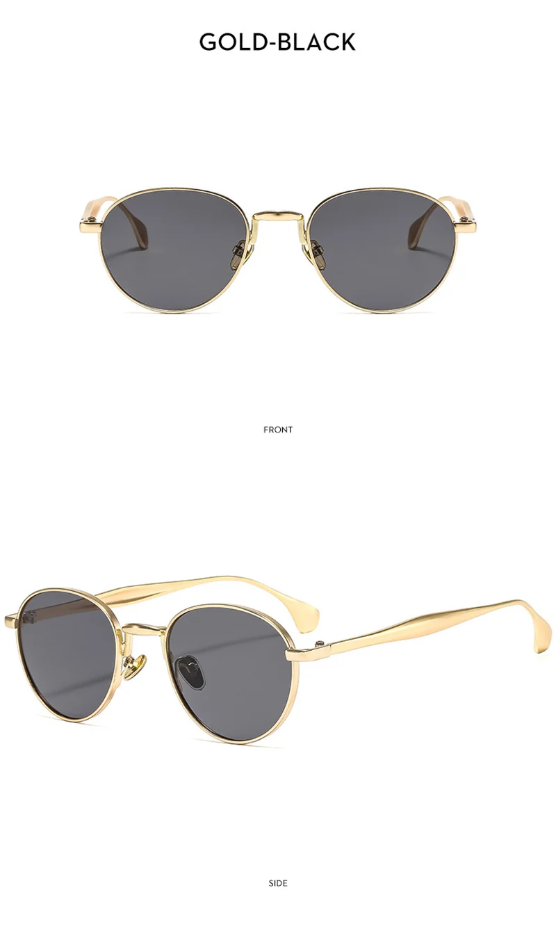 SHAUNA Retro Metall Runde Punk Männer Sonnenbrille Shades UV400 Mode Trend Gradienten Frauen Sonnenbrille – Detail 8