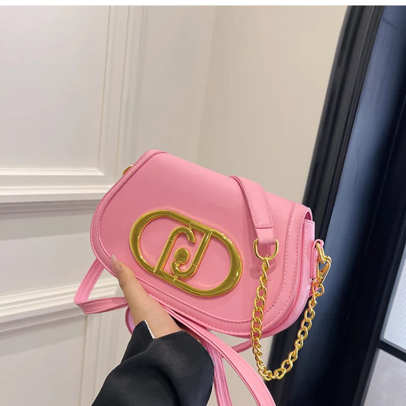 New Candy Color Women\'s Handbags Metal Buckle Flap Square Shoulder Bag Fashion 2024 Summer Crossbody Bag Casual Commuting Bag