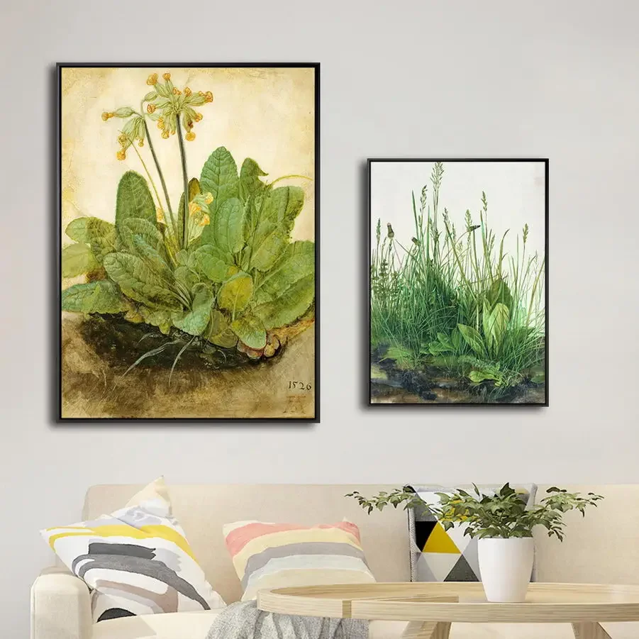 （2D Tin painting）Home Decor Albrecht Durer Painting Canvas Print Bird Poster Modern Plant Wall Art Animal Modular Insect Pict