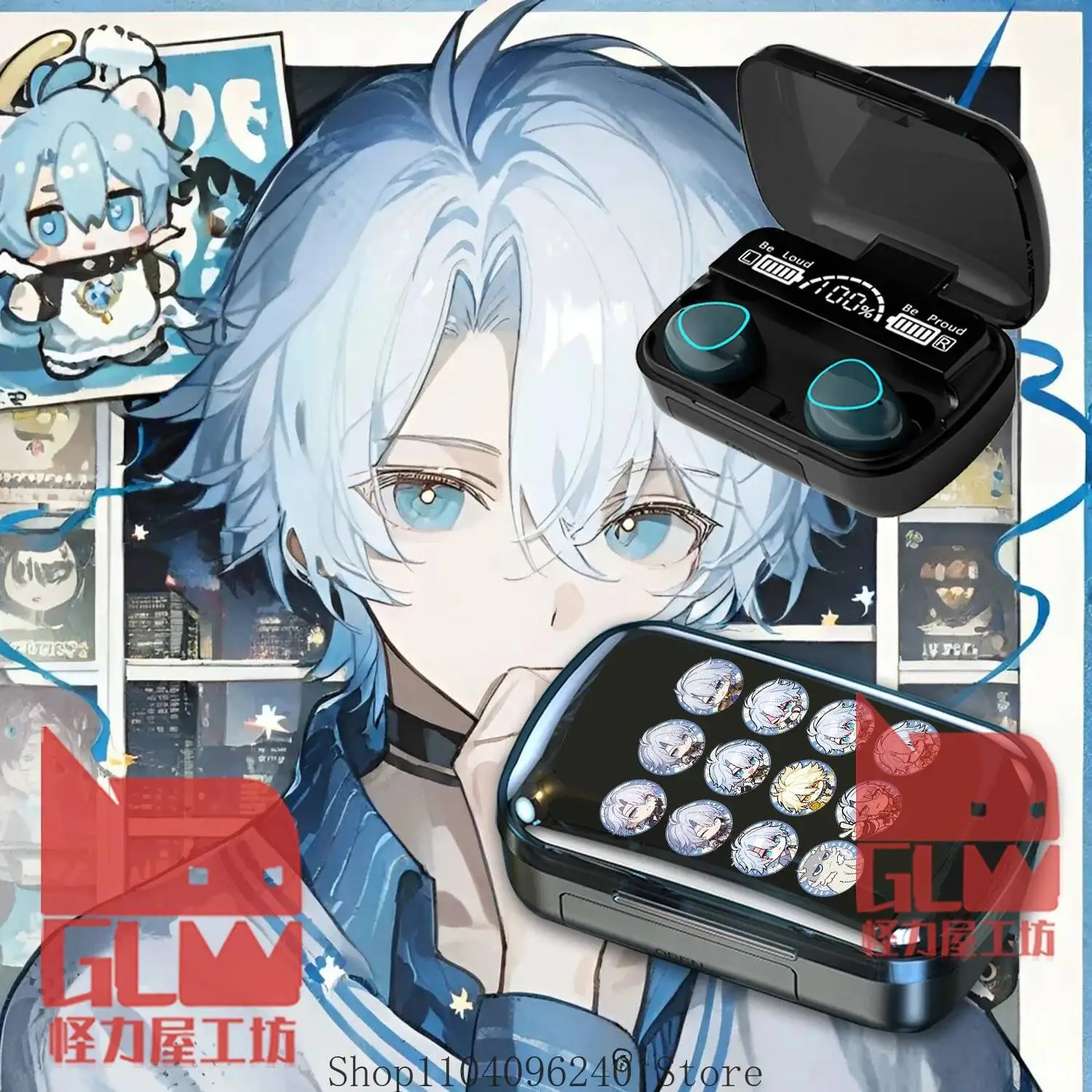 Anime GAME Honkai: Star Rail Phainon Anime Cosplay Headphones سماعات الألعاب سماعة لاسلكية تعمل بالبلوتوث