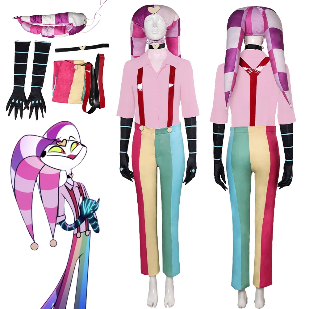 

Cartoon Helluva Cosplay Boss Cosplay Fizzarolli Fantasy Costume Disguise For Women Adult Shirt Pants Hat Halloween Carnival Suit