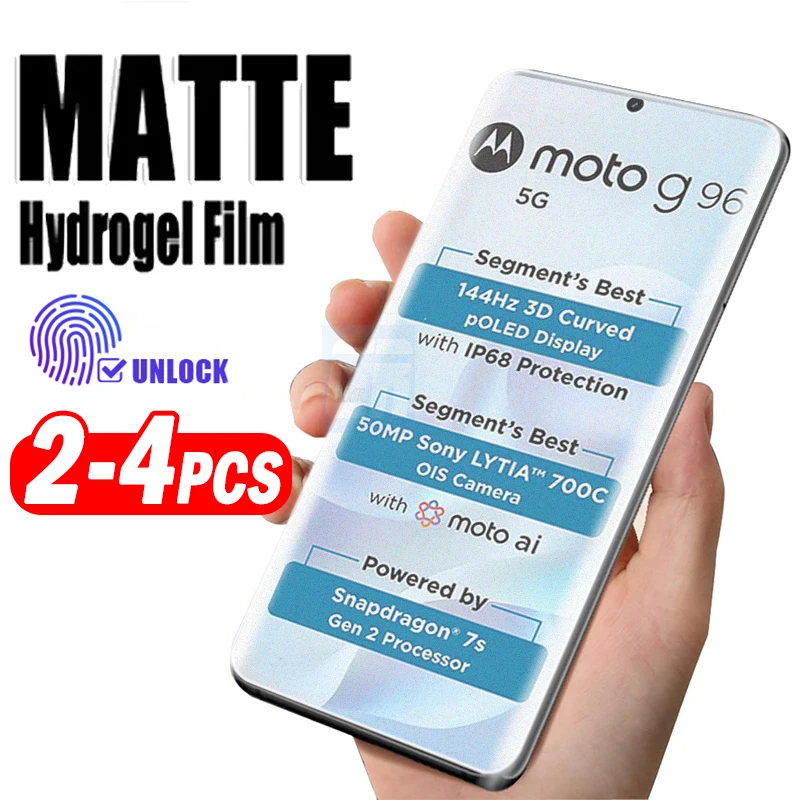 

2-4 шт. матовая гидрогелевая пленка для Motorola Moto G96 G85, защитная пленка для экрана Motorola Edge+ 2023 2024 2025, простая установка