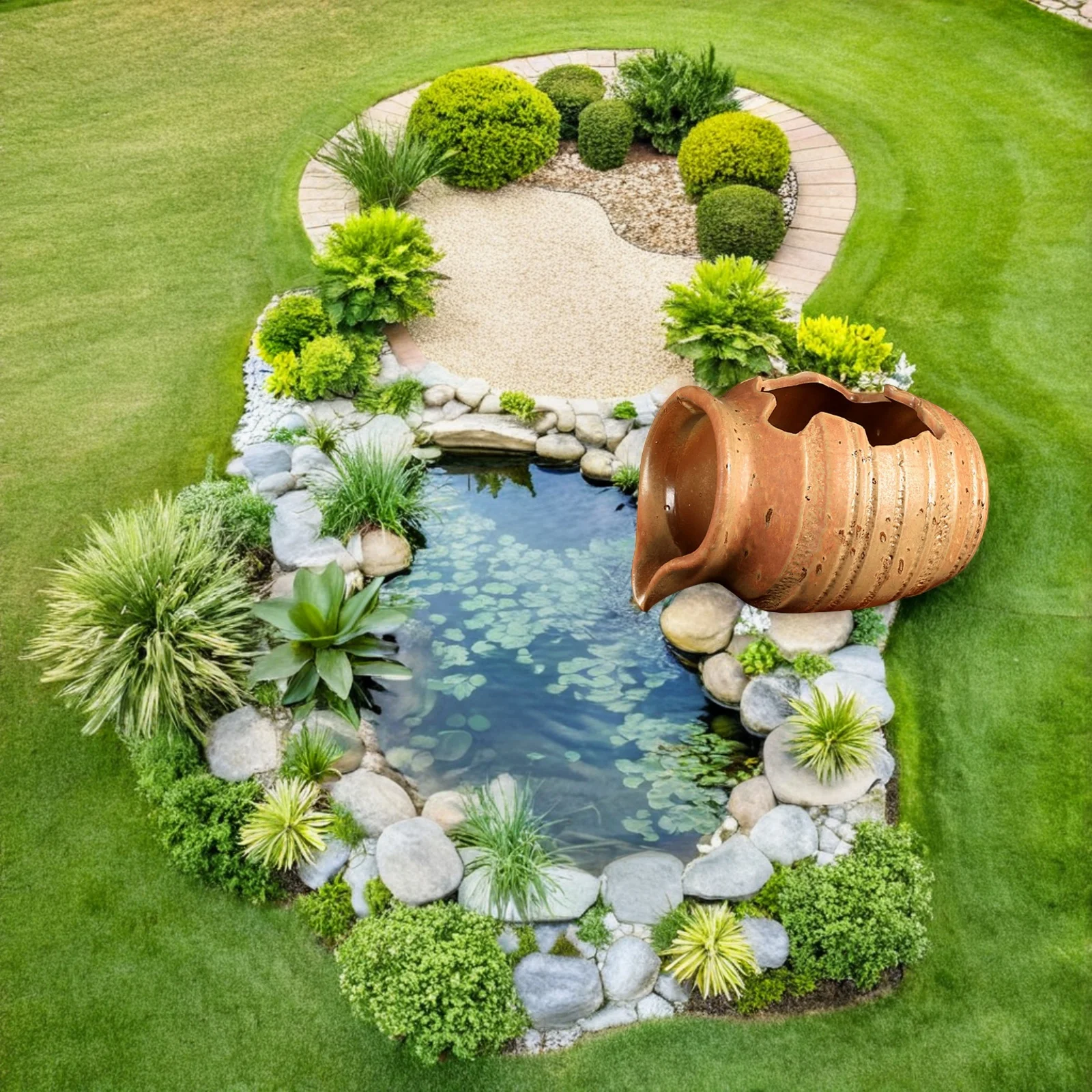 

Vintage Ceramic Jar Water Circulation Fountain Garden Decorative Jar Outdoor Waterfall Relaxing Flow Fountain Decor