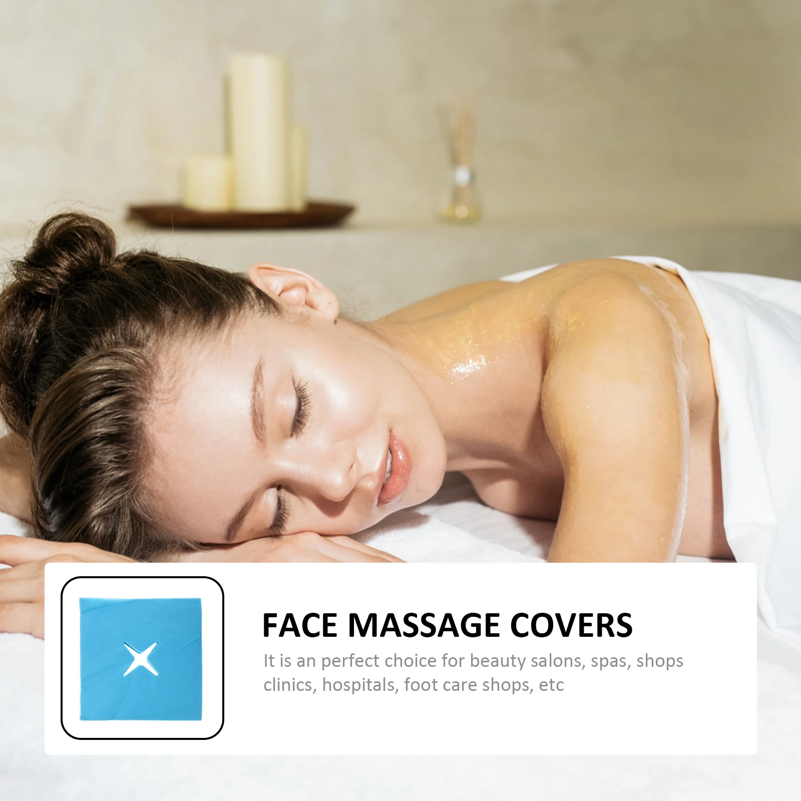 

100 Pcs Massage Disposable Lying Pillow Case Bed for Beauty Beds Hole Towel Pad