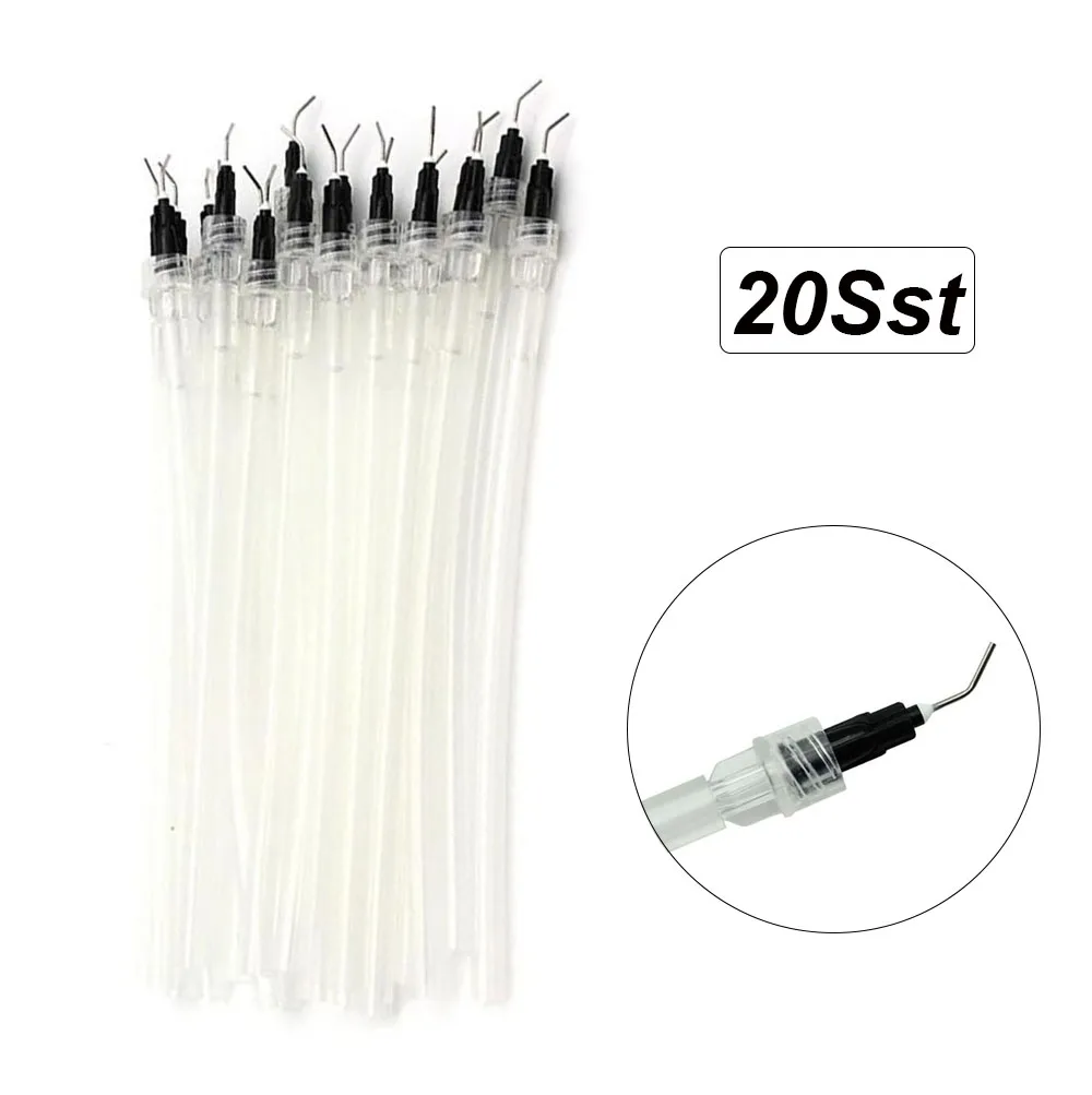 20Pcs Disposable Dental Saliva Ejector Aspirator Suction Pre-Bent with Needle Tip Dentistry Instrument