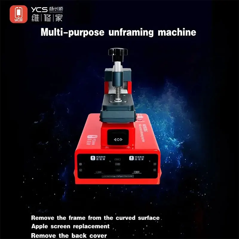 YCS 2025 Multi-Purpose Frame Removal Machine - Curved/Flat Screen Separator & Back Cover Disassembly Tool for iPhone & Android