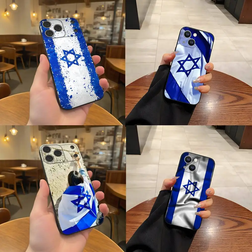 

Star of David I-Israel Flag Wear-resistant Phone Case For iPhone 17,16,15,14,13,12,11,Pro,Max,Plus Black Soft Cover