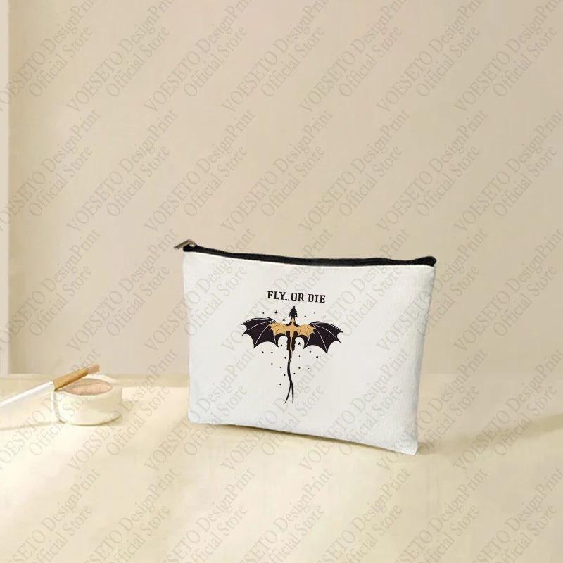 1 pc Fly Or Die pattern Makeup Bag, Travel Toilet Storage Bag, Party Gift Zipper Organizer,Cosmetic Pouch For Makeup Lightweight