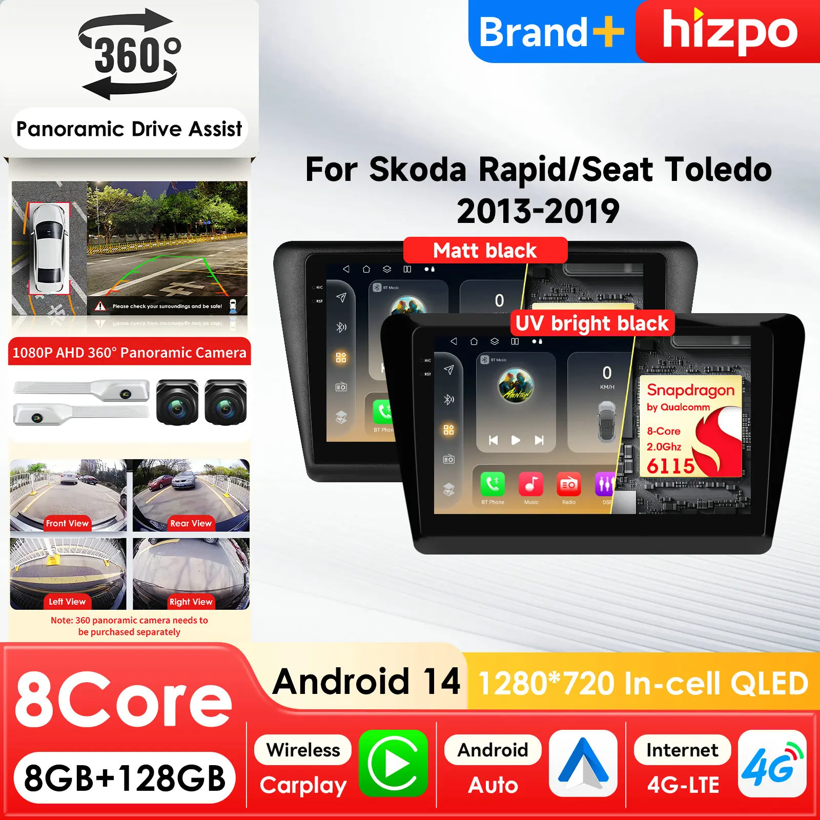 

Автомобильный мультимедийный плеер Android для Skoda Rapid Seat Toledo 2013-2019 с GPS, Carplay, 4G, AI-экраном и процессором Snapdragon