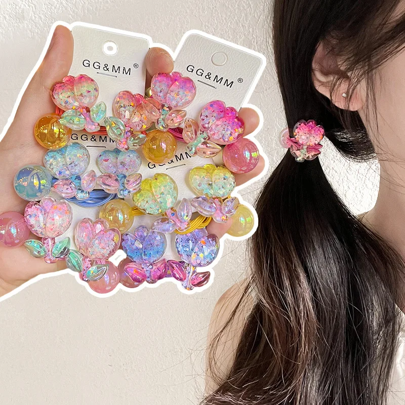 

Хит продаж: Детские резинки для волос (1 шт.), разноцветные, с дизайном тюльпана, высокоэластичные, не повреждают волосы, мягкие, для хвостиков