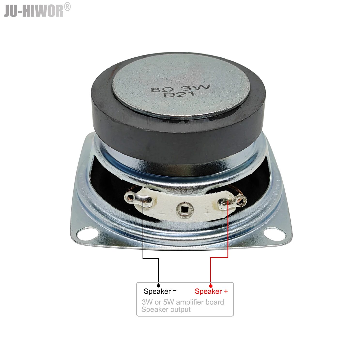 8Ohm 3 واط 53 مللي متر 52 مللي متر 2 بوصة مربع مكبر الصوت 45 مللي متر مكبر الصوت المغناطيسي الخارجي رغوة حافة وعاء فضي ارتفاع السفلي 25 مللي متر